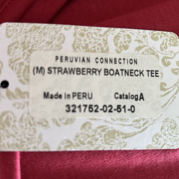 PERUVIAN CONNECTION 2-Piece Skirt & Top Set NWT Sz M Red Pima Cotton Knit - Picture 8 of 9